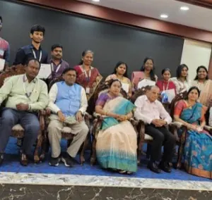 Faculty and students on the dais